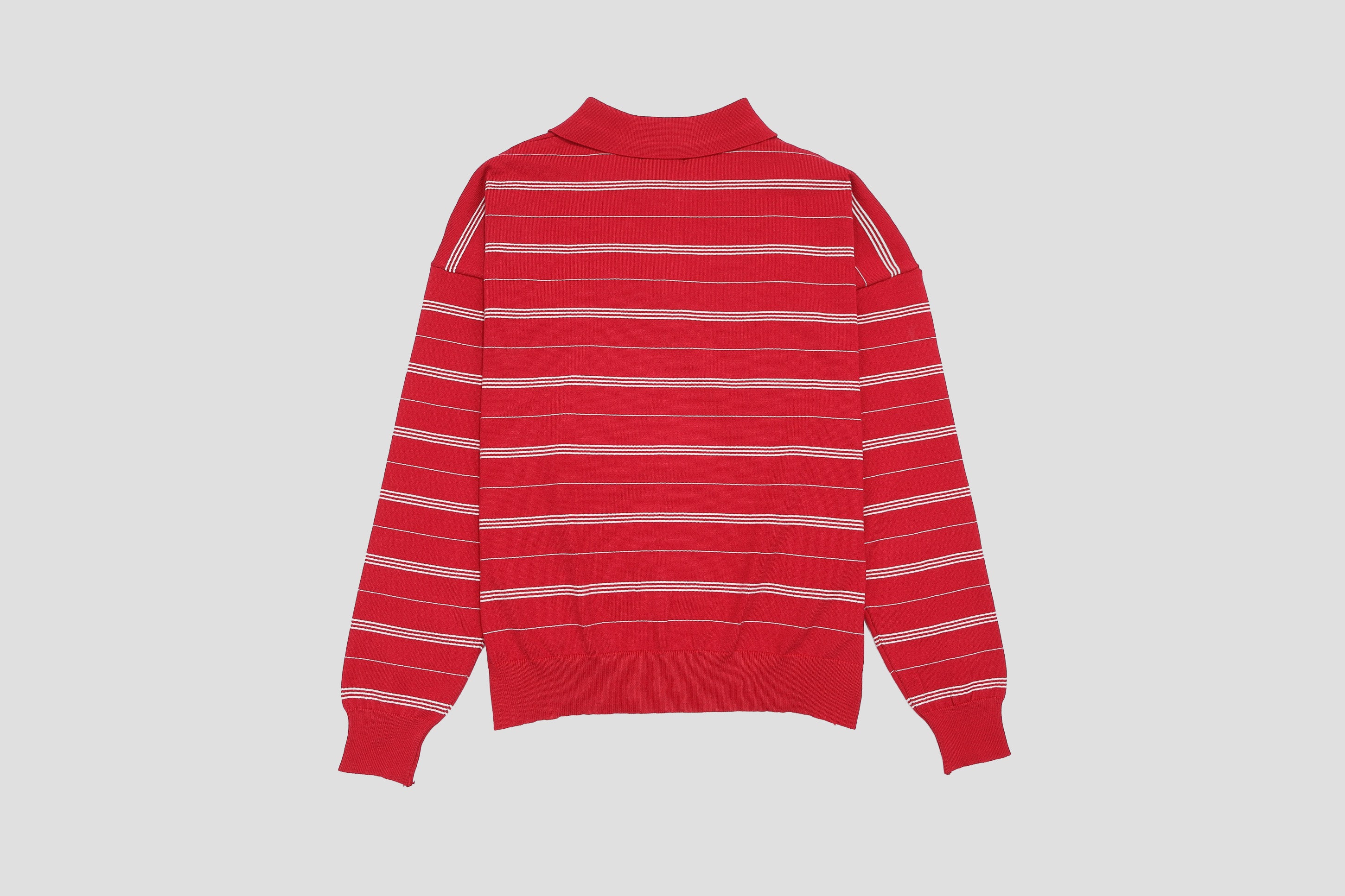 *Pre-Order* バーシティロゴ刺繍ボーダーニットポロ RED