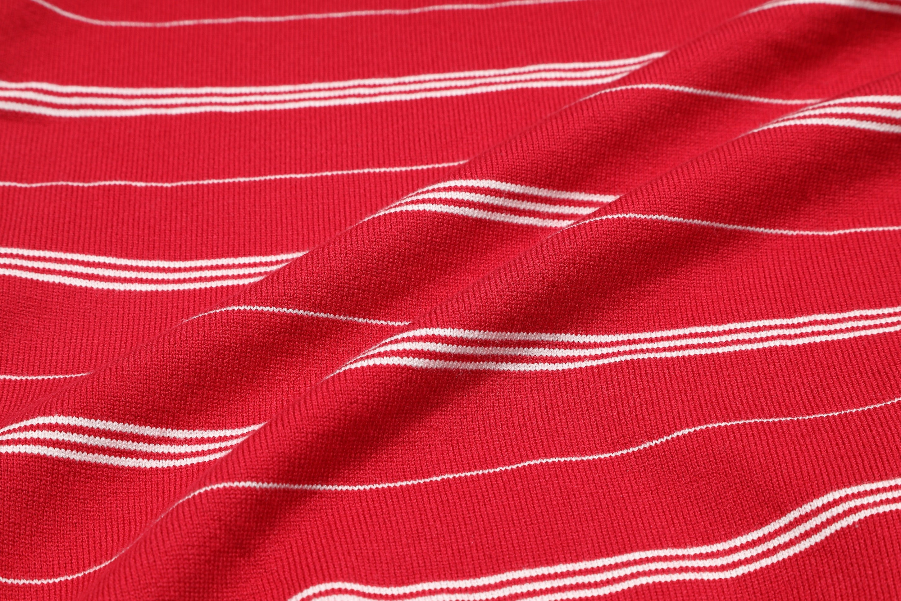 *Pre-Order* バーシティロゴ刺繍ボーダーニットポロ RED