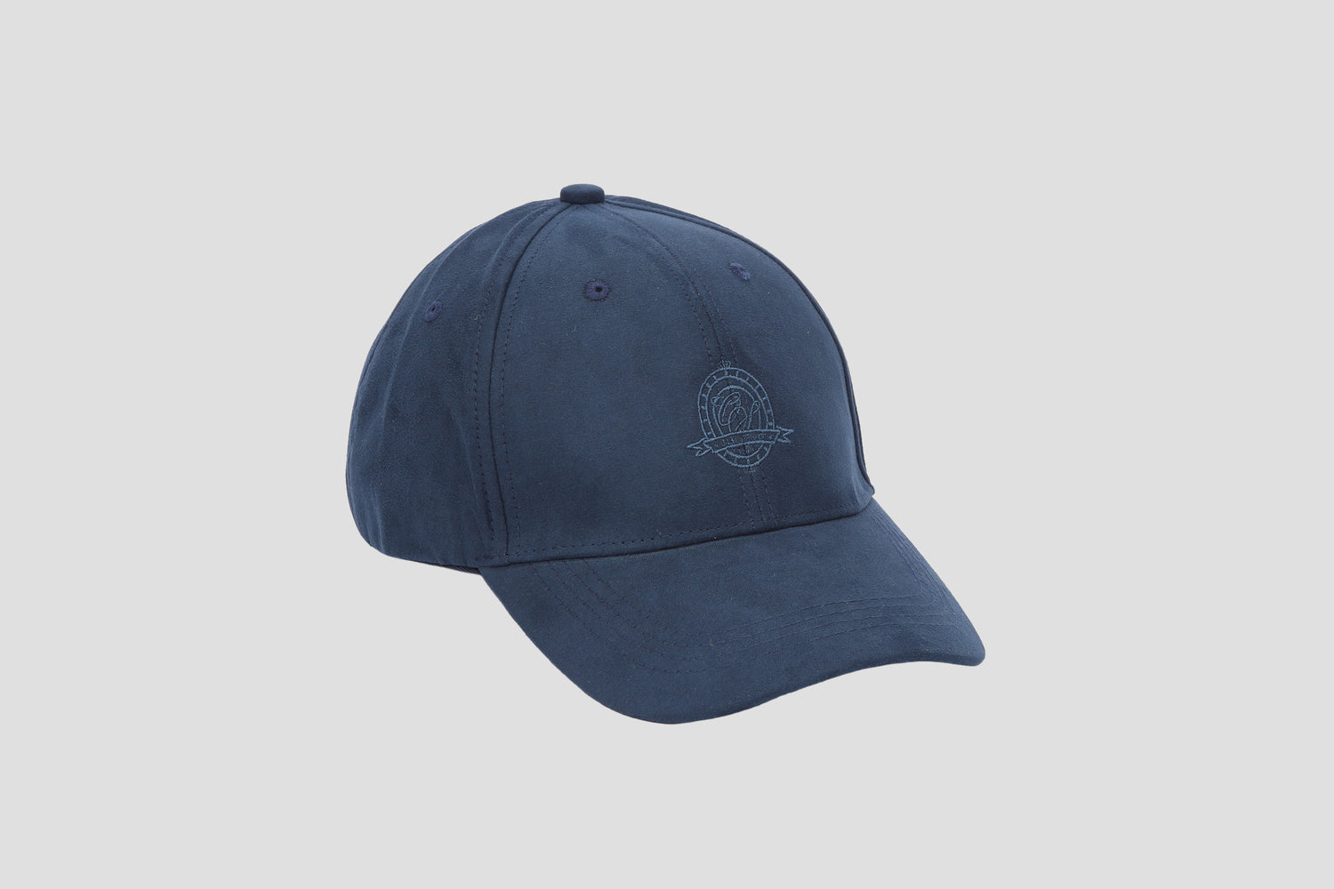 Faux Suede エンブレム刺繍キャップ NAVY