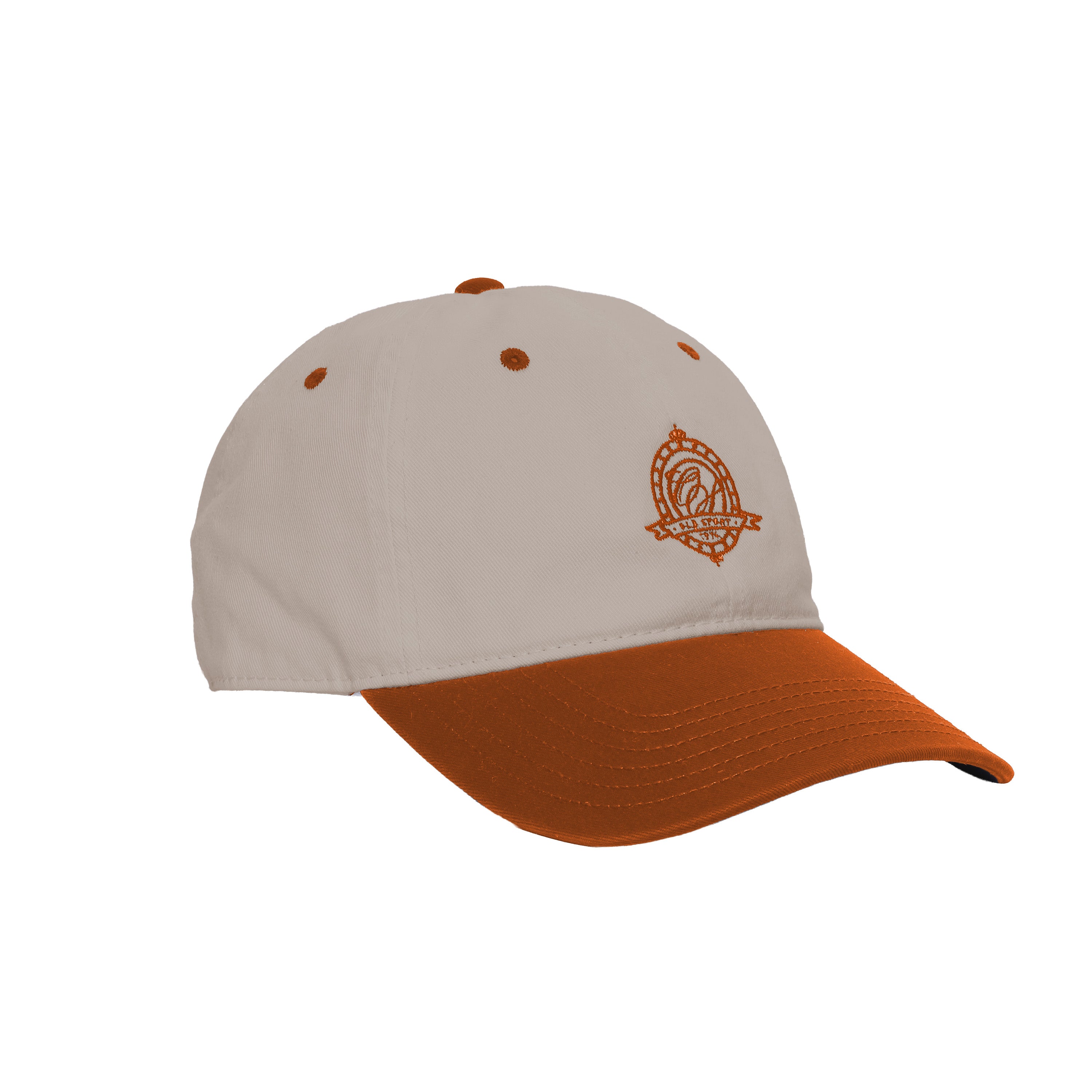 バイカラーエンブレムCAP BEIGE/ORANGE