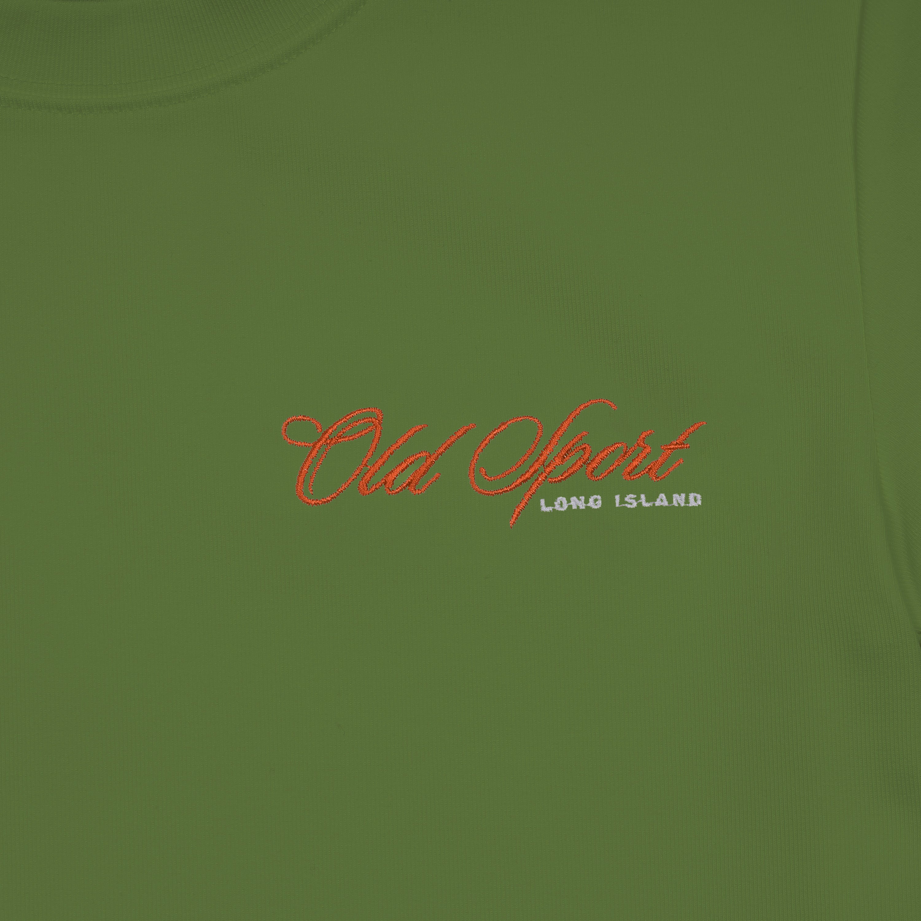 Old Sportロゴ刺繍Tシャツ GREEN