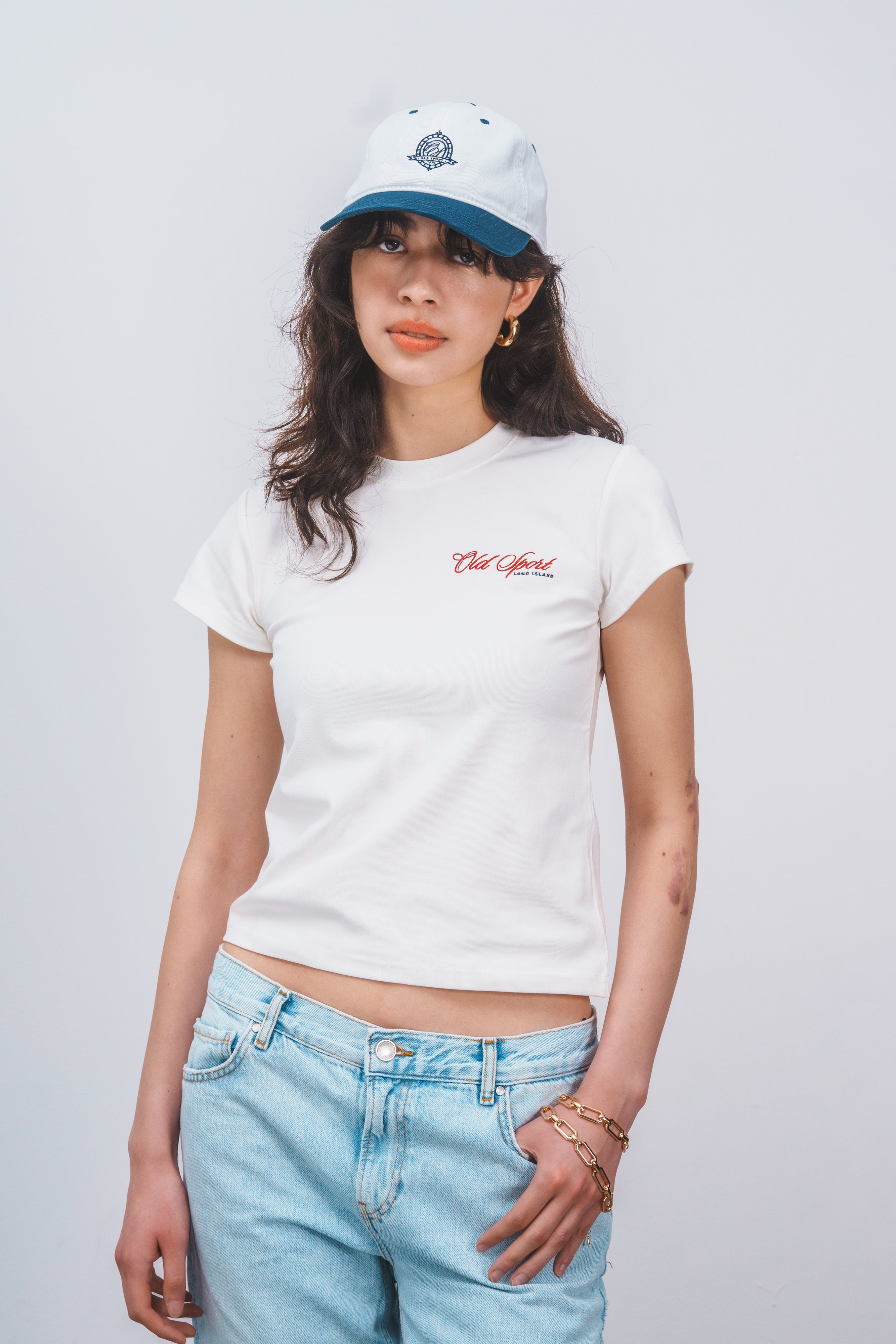バイカラーエンブレムCAP WHITE/ NAVY