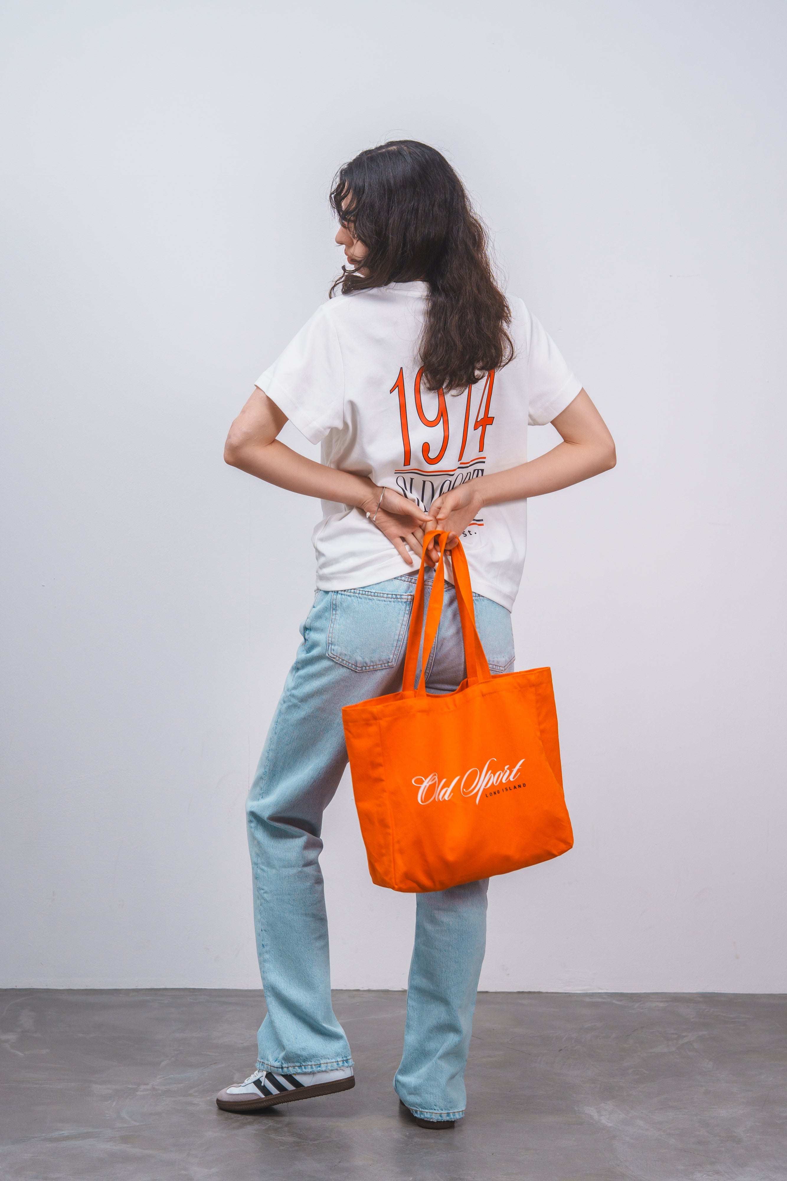 Old Sportロゴプリントトート ORANGE