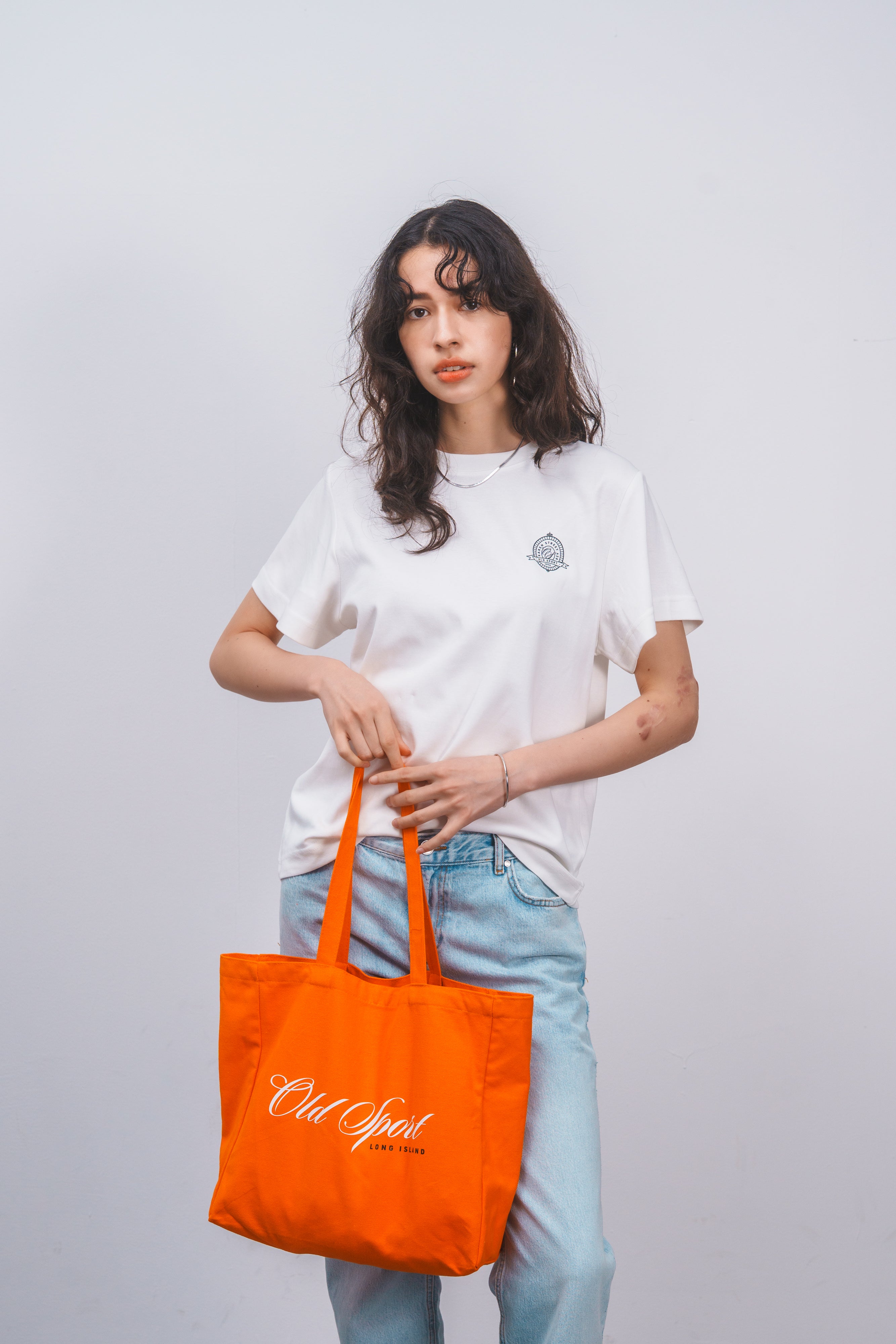 Old Sportロゴプリントトート ORANGE