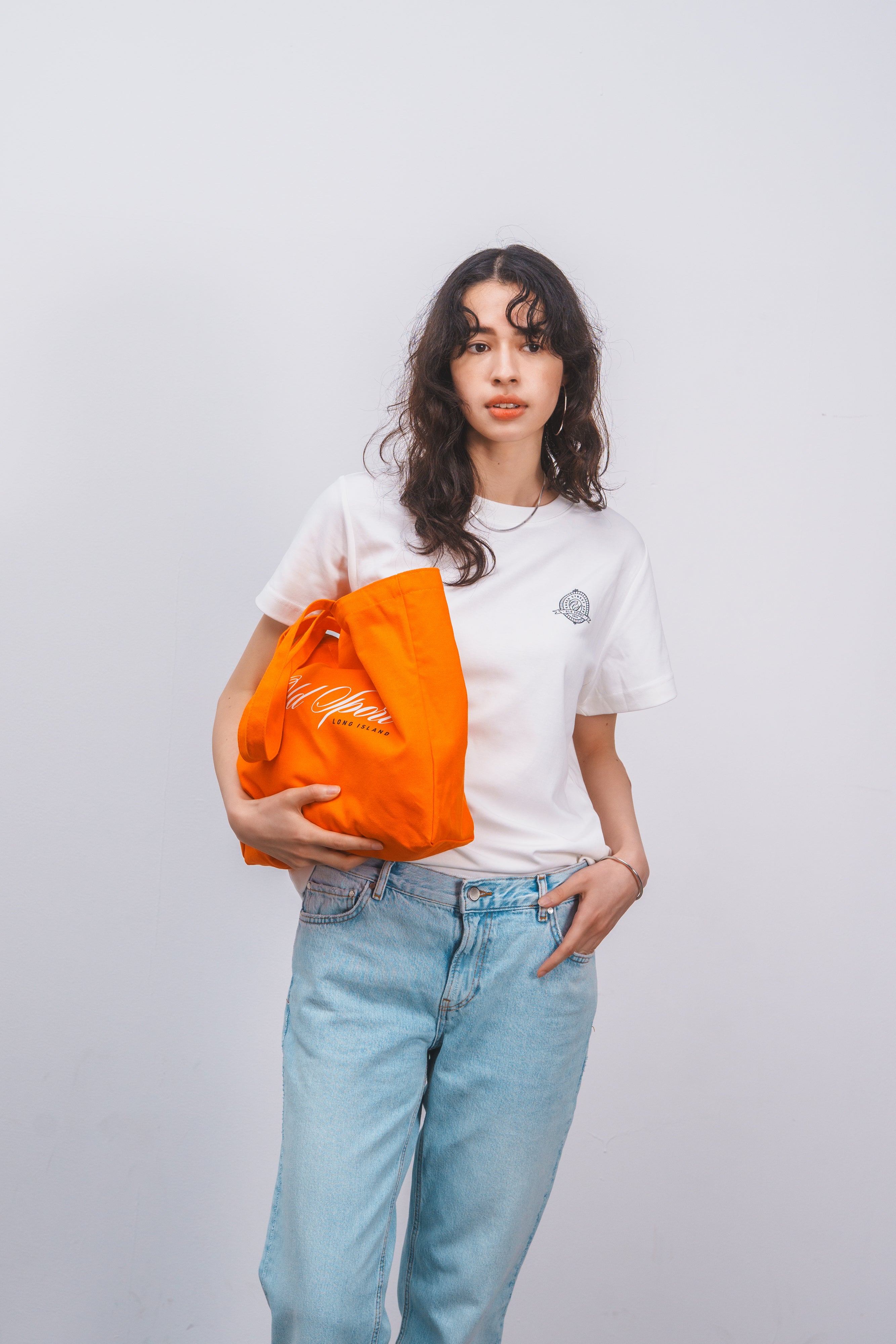 Old Sportロゴプリントトート ORANGE