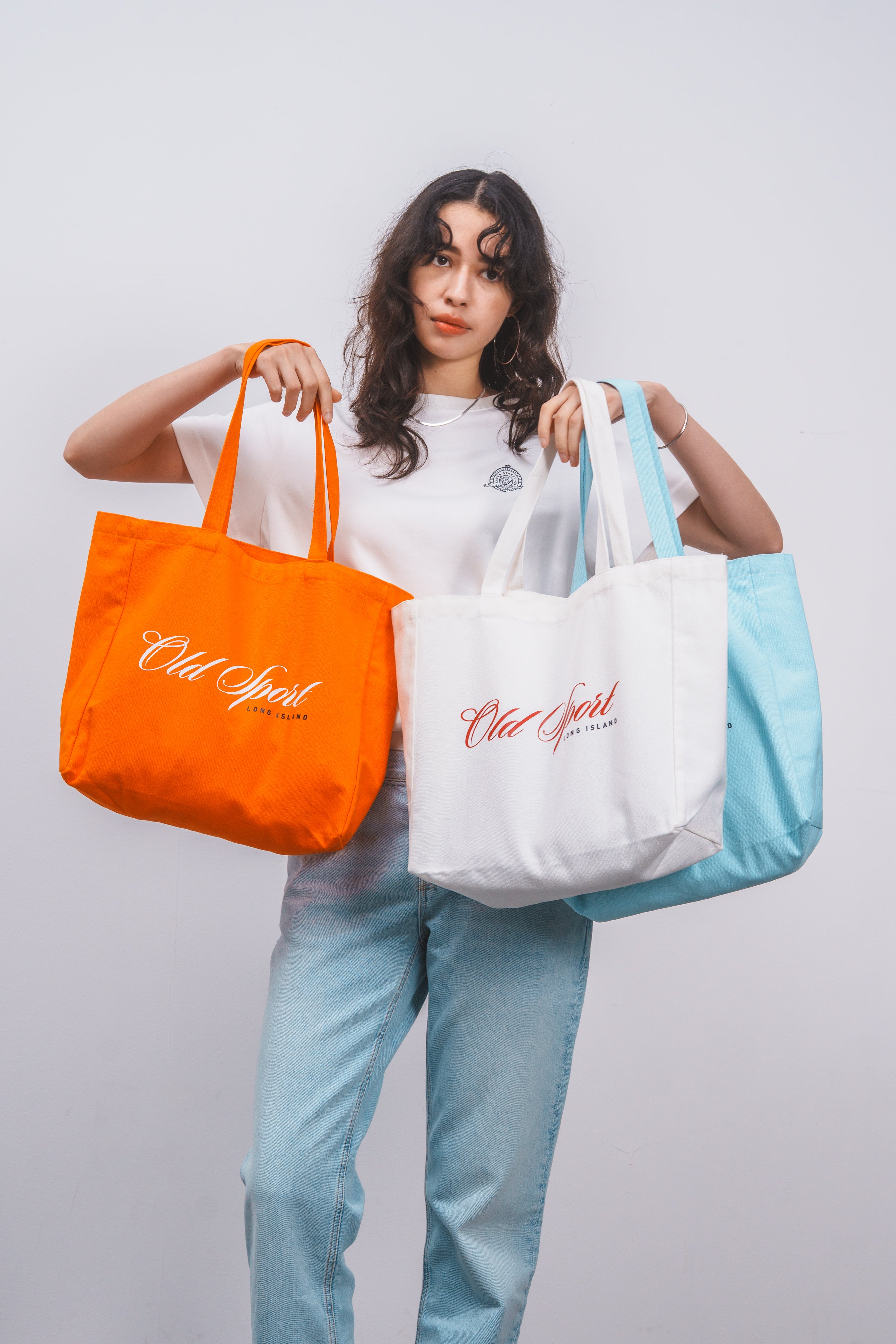 Old Sportロゴプリントトート ORANGE
