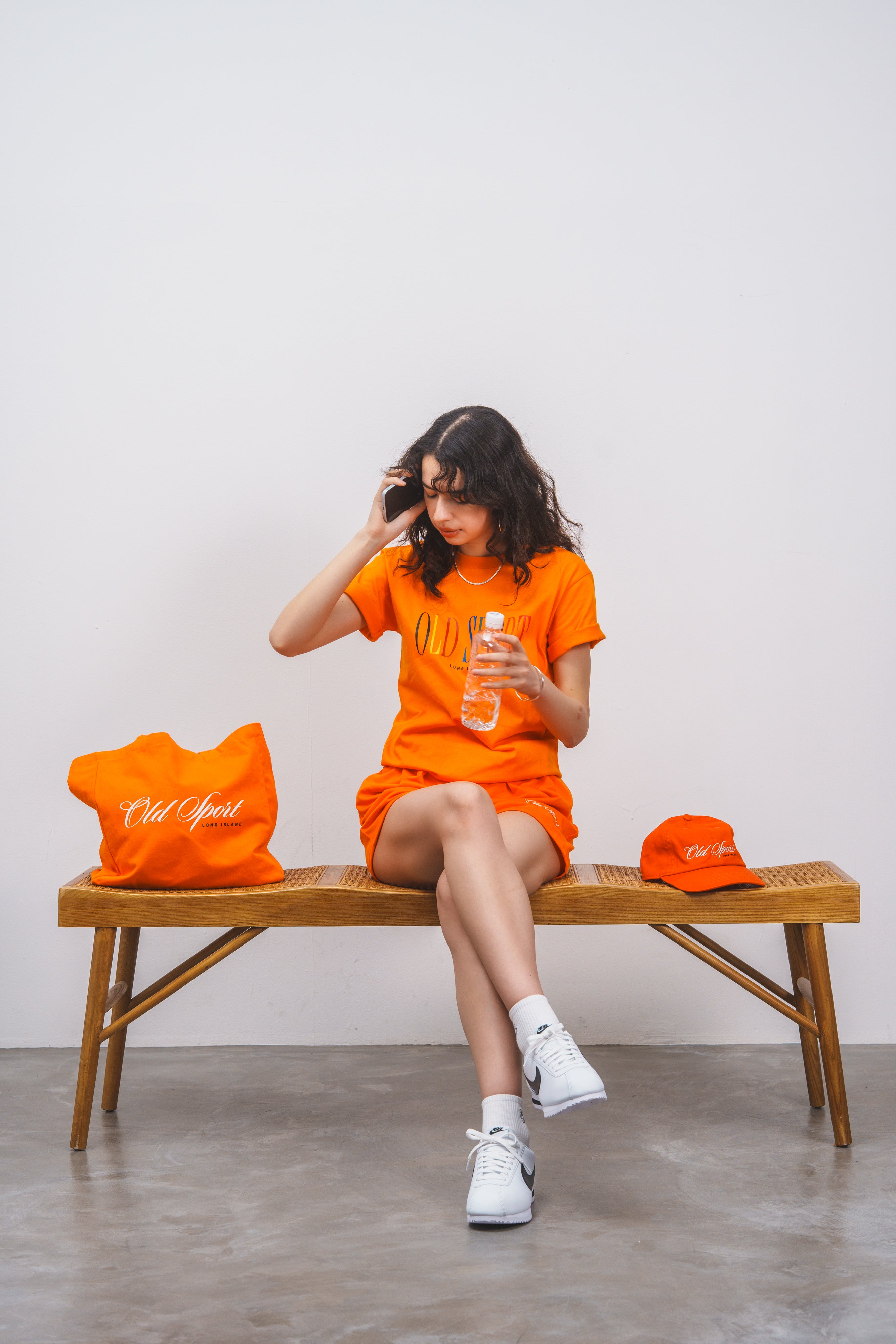 Old Sportロゴプリントトート ORANGE