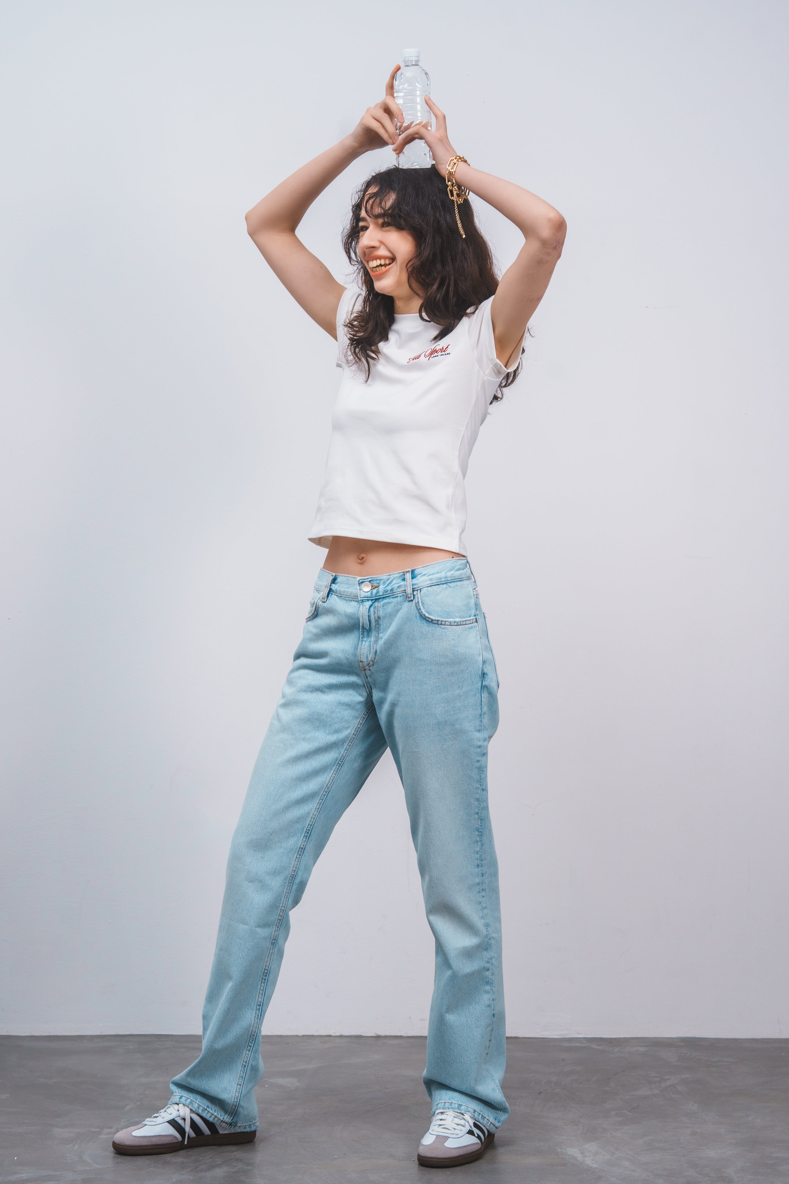 Old Sportロゴ刺繍Tシャツ WHITE