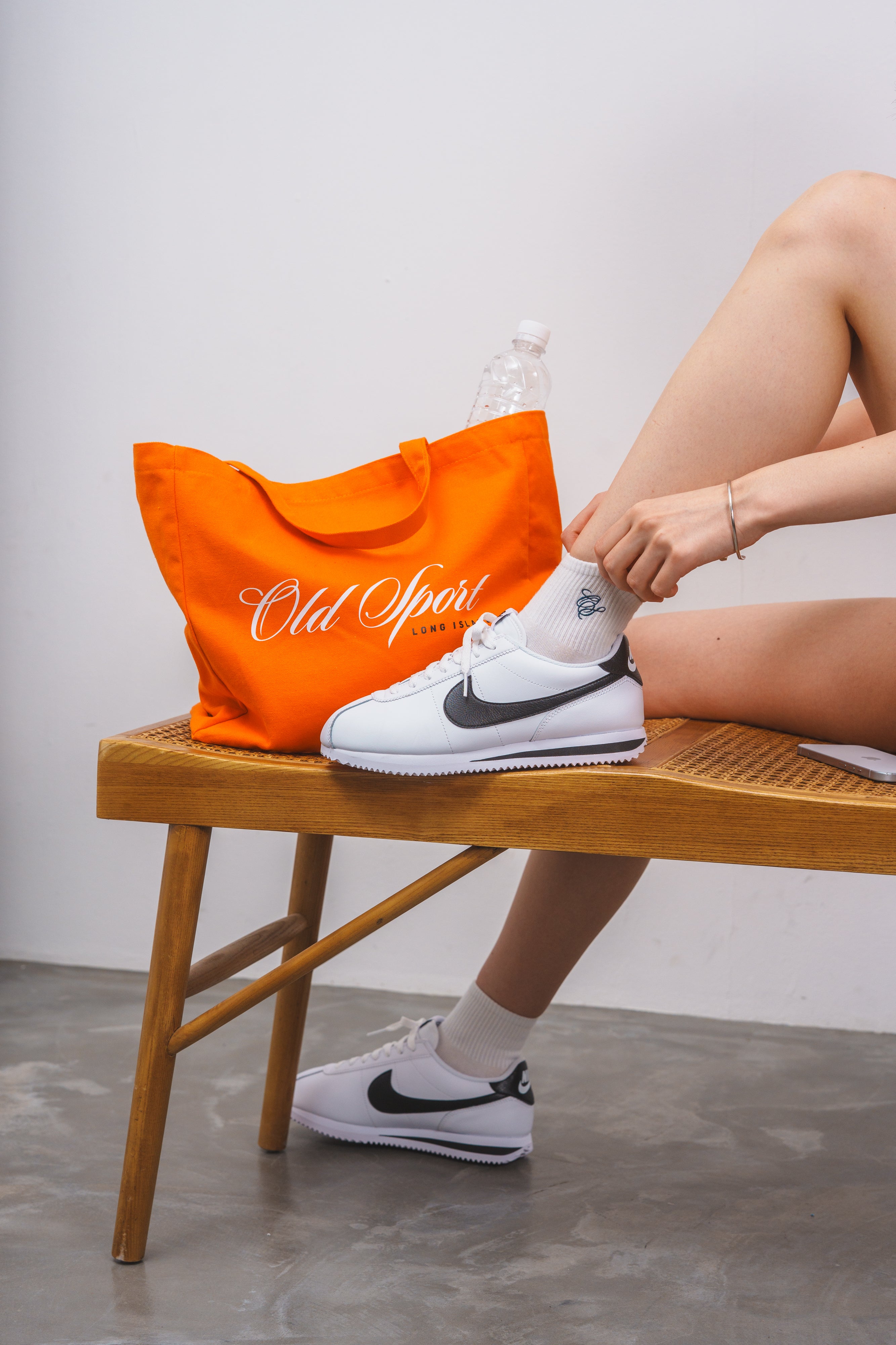 Old Sportロゴプリントトート ORANGE