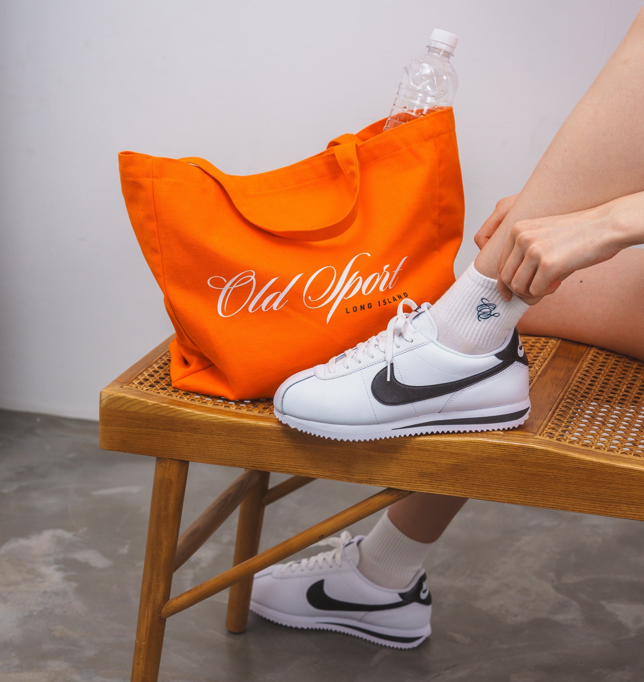 Old Sportロゴプリントトート ORANGE