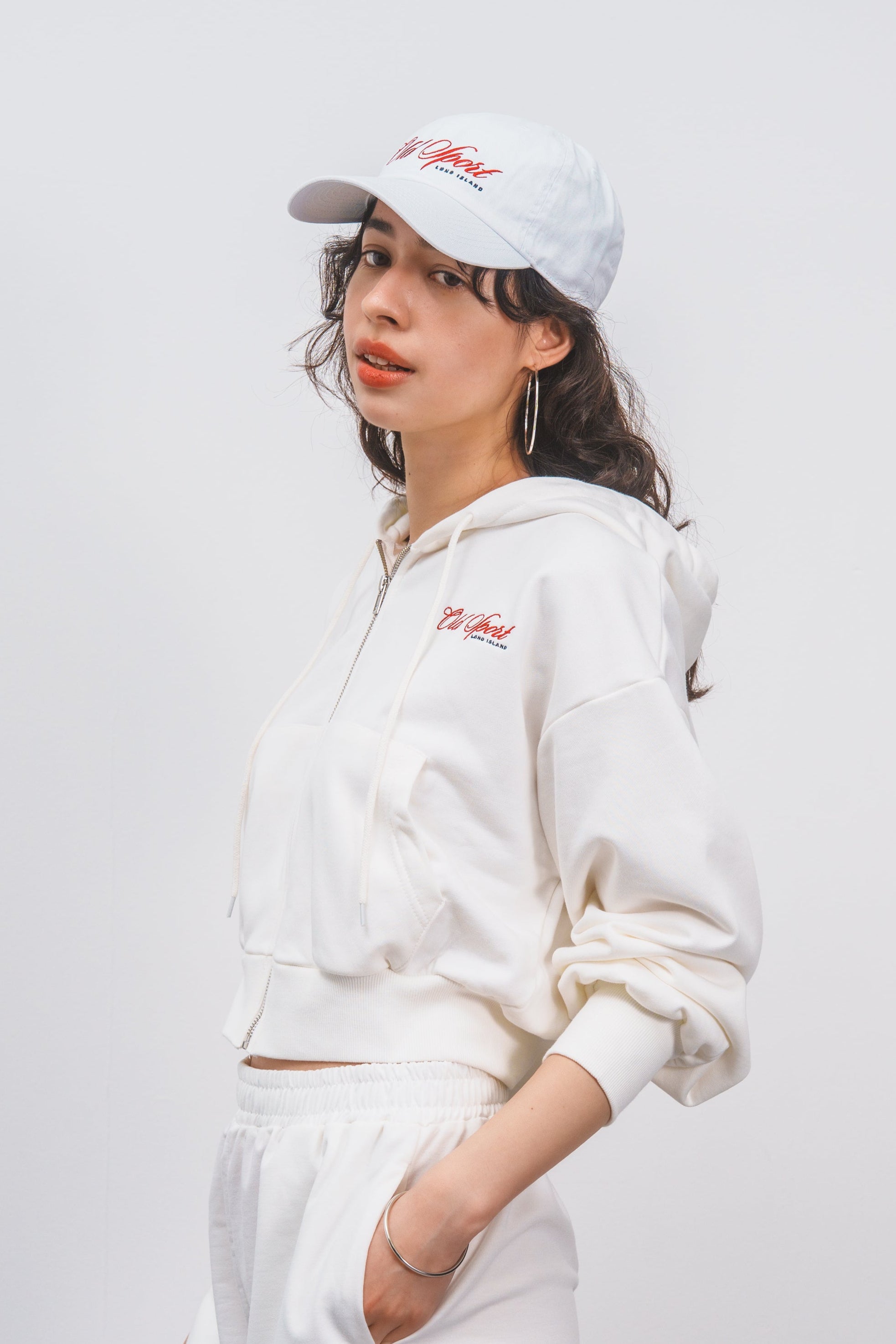Old Sport ロゴ刺繍CAP WHITE