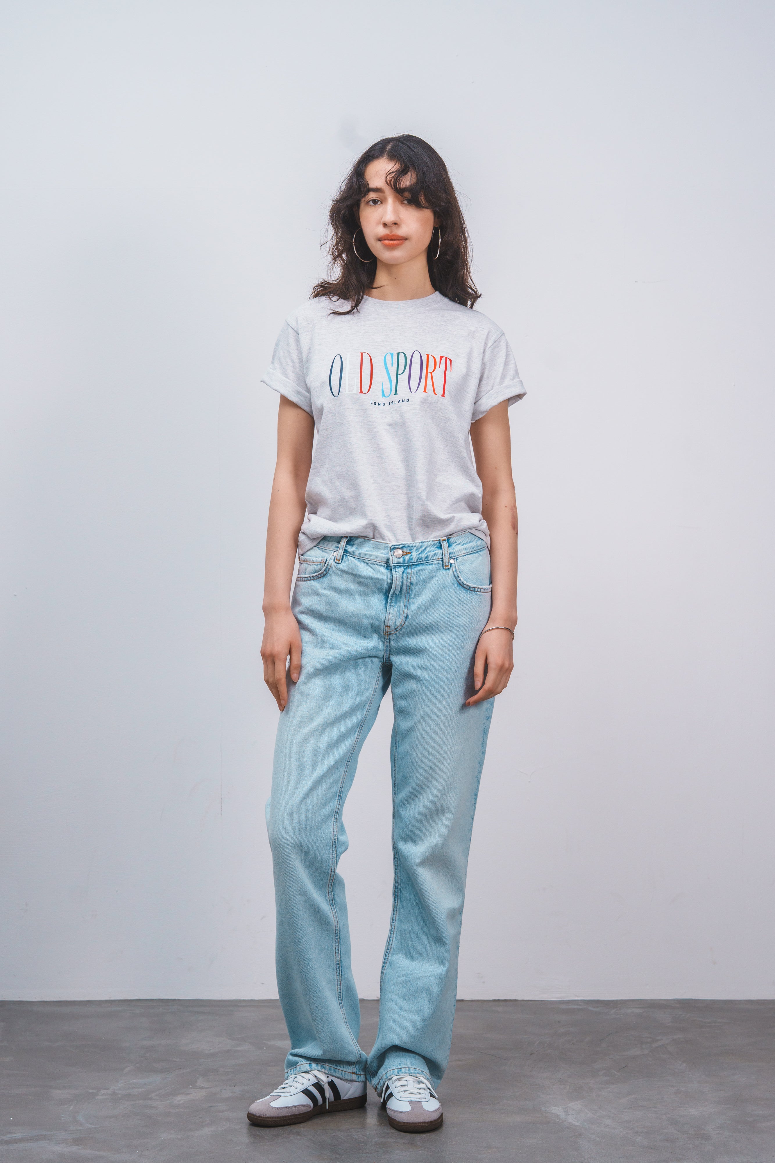 マルチロゴプリントTシャツ LGRAY