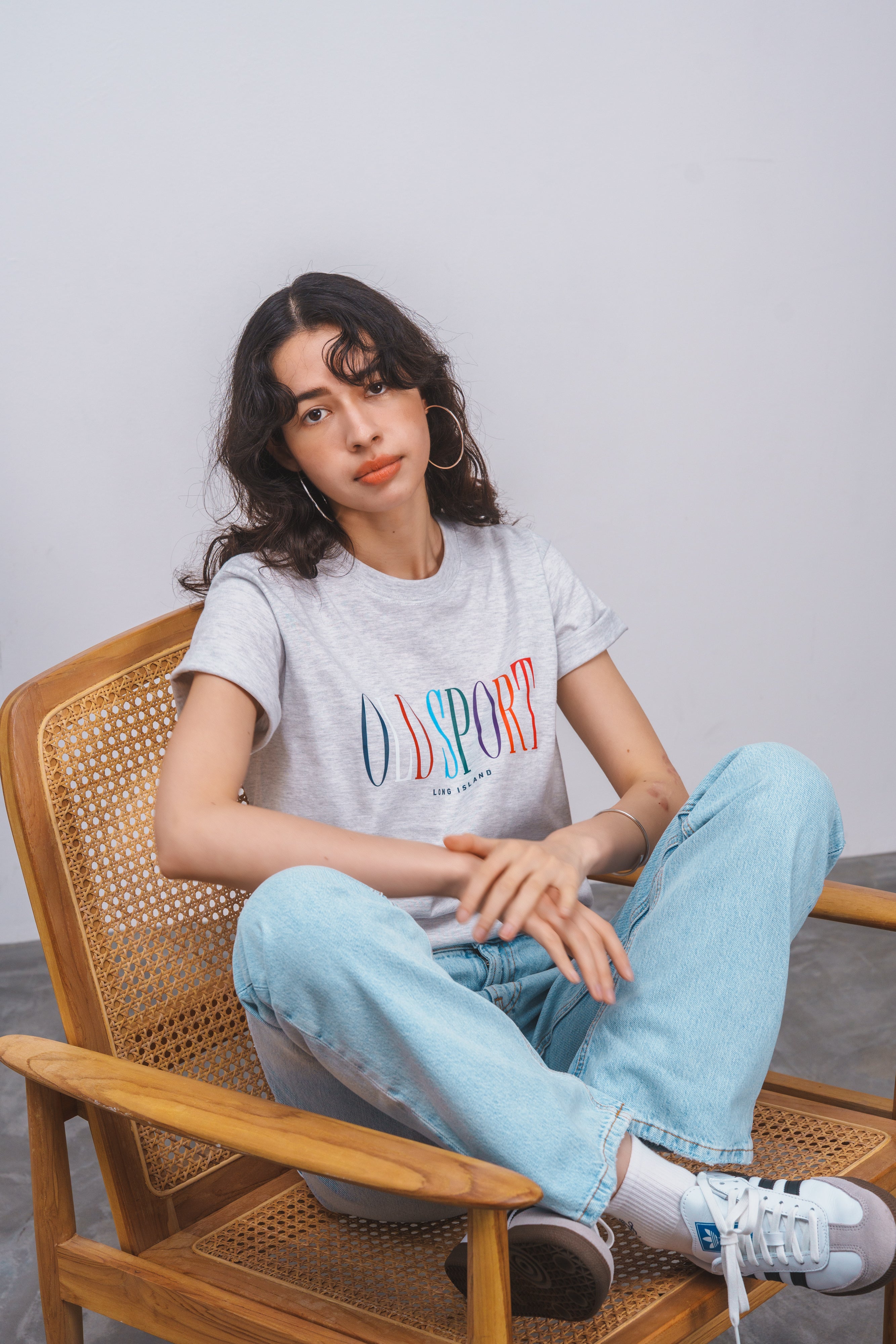 マルチロゴプリントTシャツ LGRAY