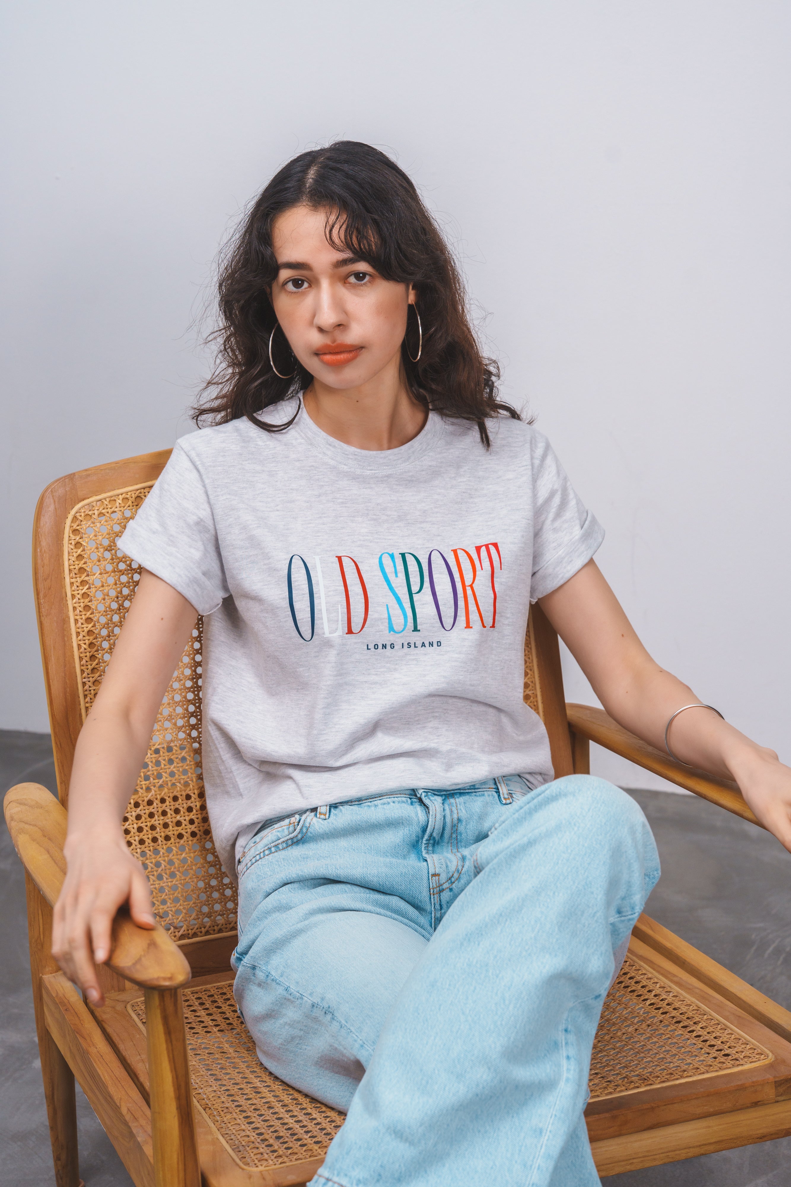 マルチロゴプリントTシャツ LGRAY