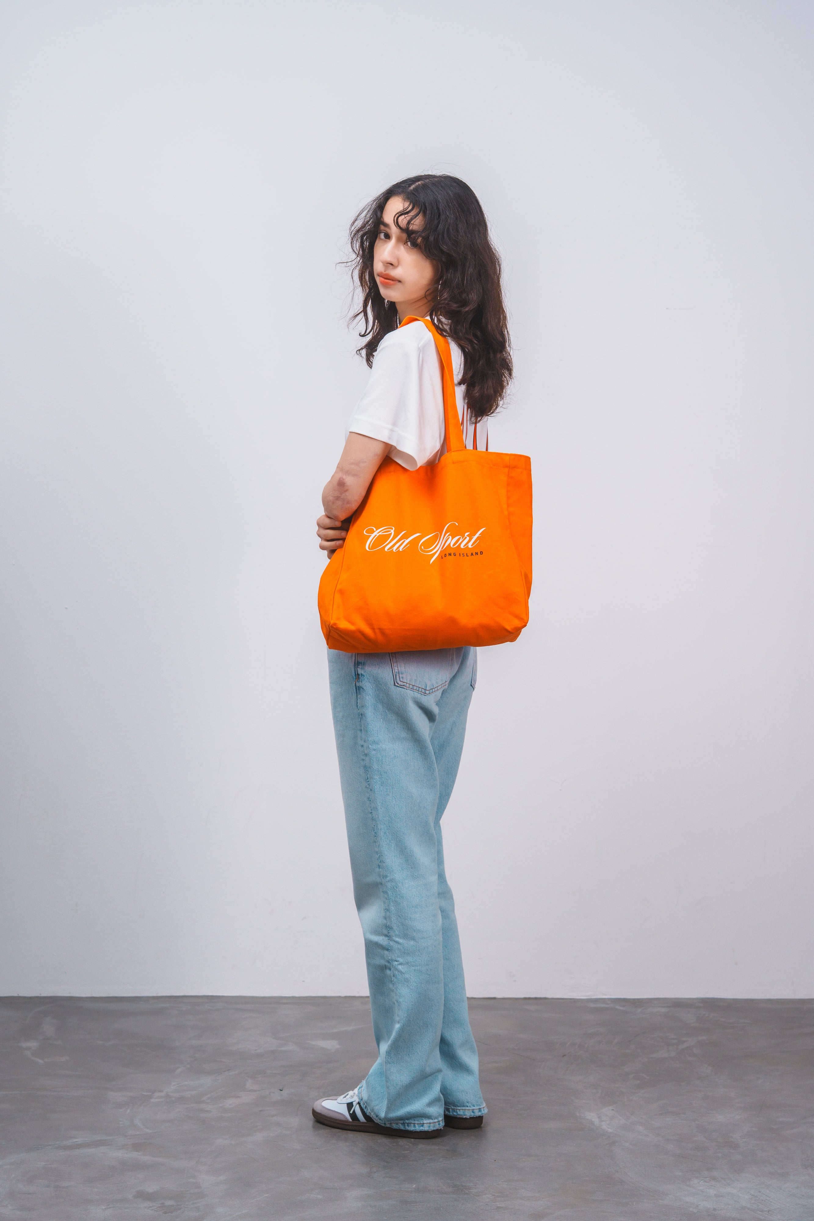 Old Sportロゴプリントトート ORANGE