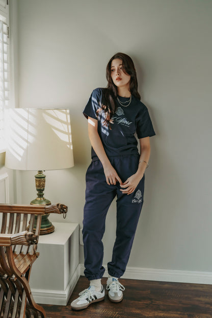 エンブレムスウェットパンツ　NAVY