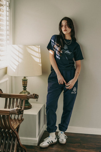 エンブレムスウェットパンツ　NAVY