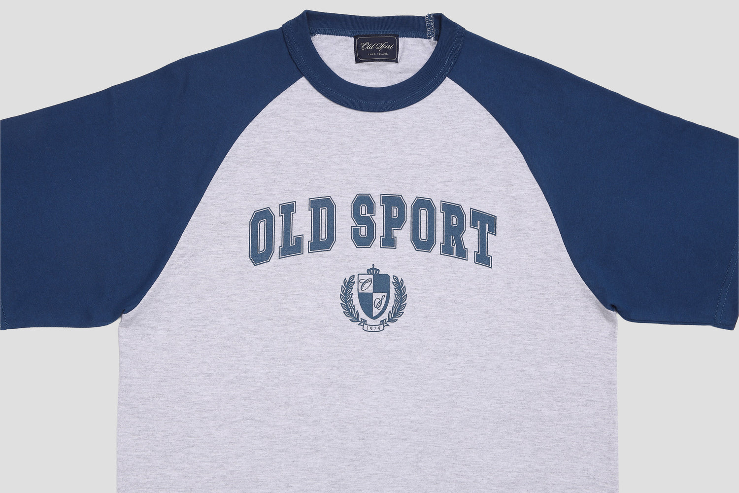 ＊Pre-Order＊　バーシティロゴラグランTシャツ　GRAY/ NAVY
