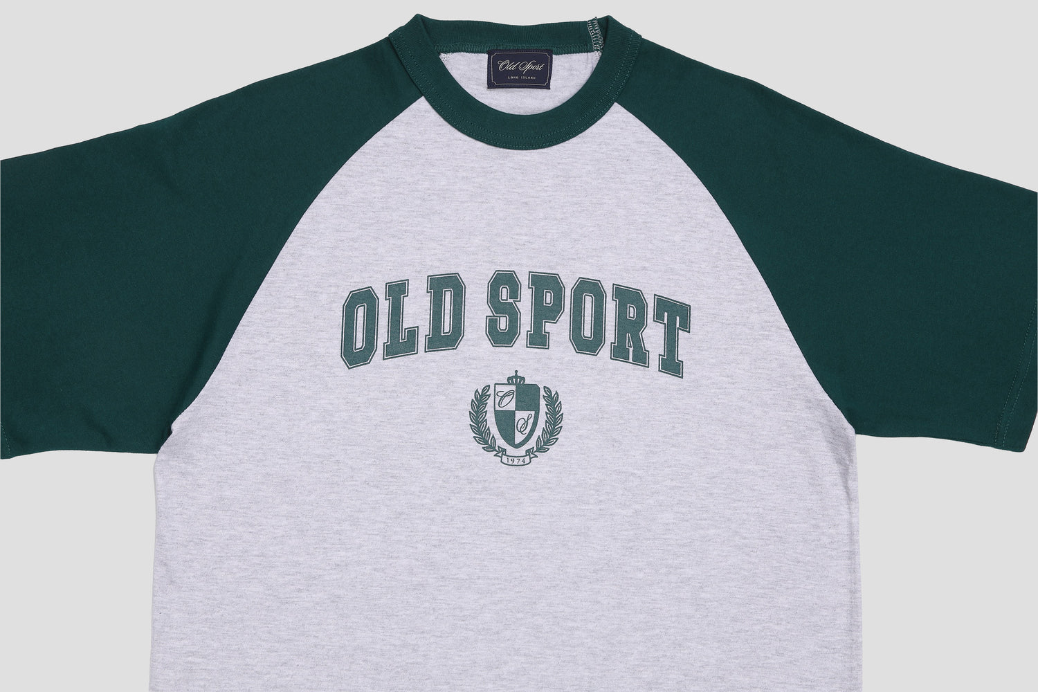 ＊Pre-Order＊　バーシティロゴラグランTシャツ　GRAY/ GREEN