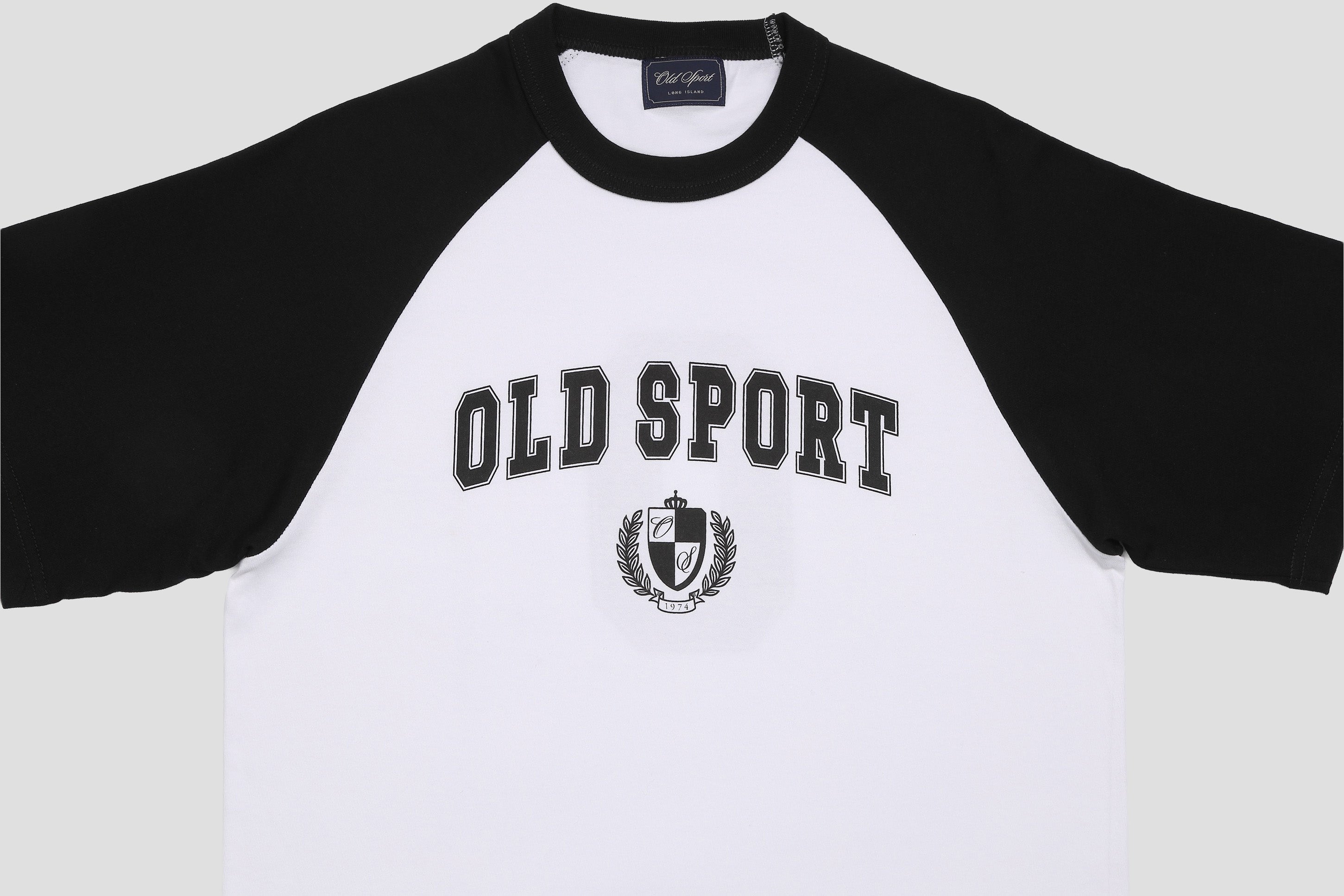 ＊Pre-Order＊　バーシティロゴラグランTシャツ　WHITE-BLACK