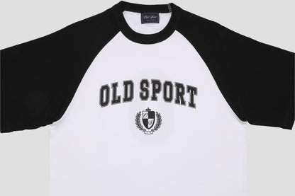 ＊Pre-Order＊　バーシティロゴラグランTシャツ　WHITE-BLACK