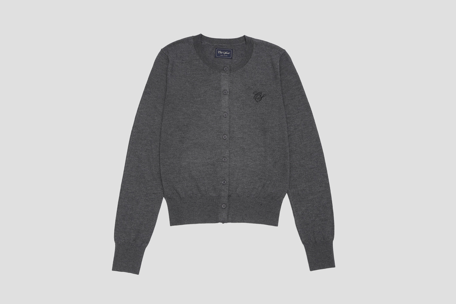 ＊Pre-Order＊　OSロゴ刺繍ニットカーディガン GRAY
