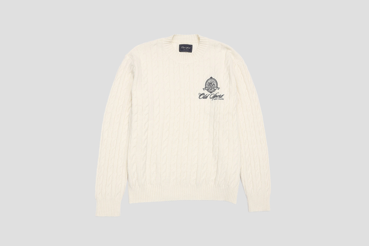 ＊Pre-Order＊　エンブレム刺繍ケーブルニットプルオーバー IVORY