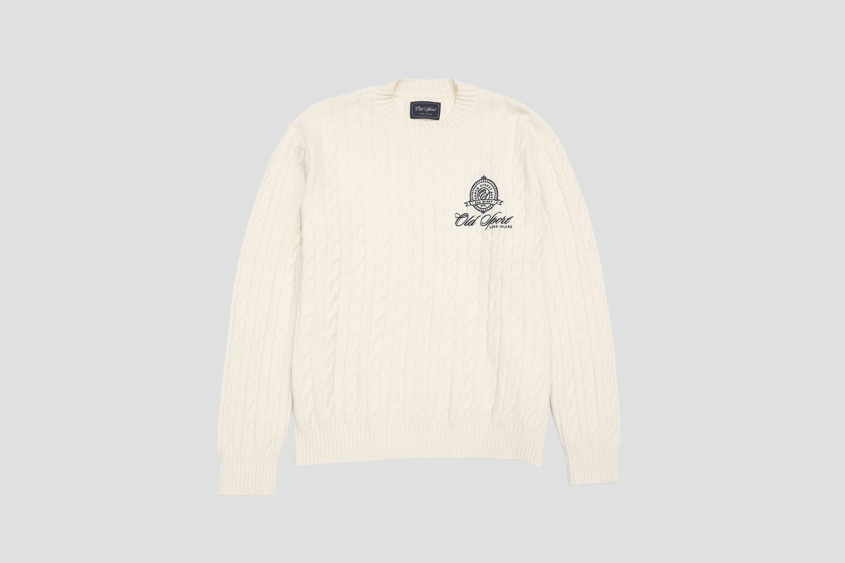 ＊Pre-Order＊　エンブレム刺繍ケーブルニットプルオーバー IVORY