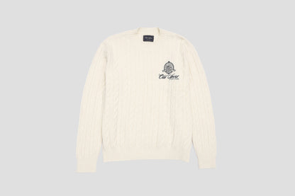 ＊Pre-Order＊　エンブレム刺繍ケーブルニットプルオーバー IVORY