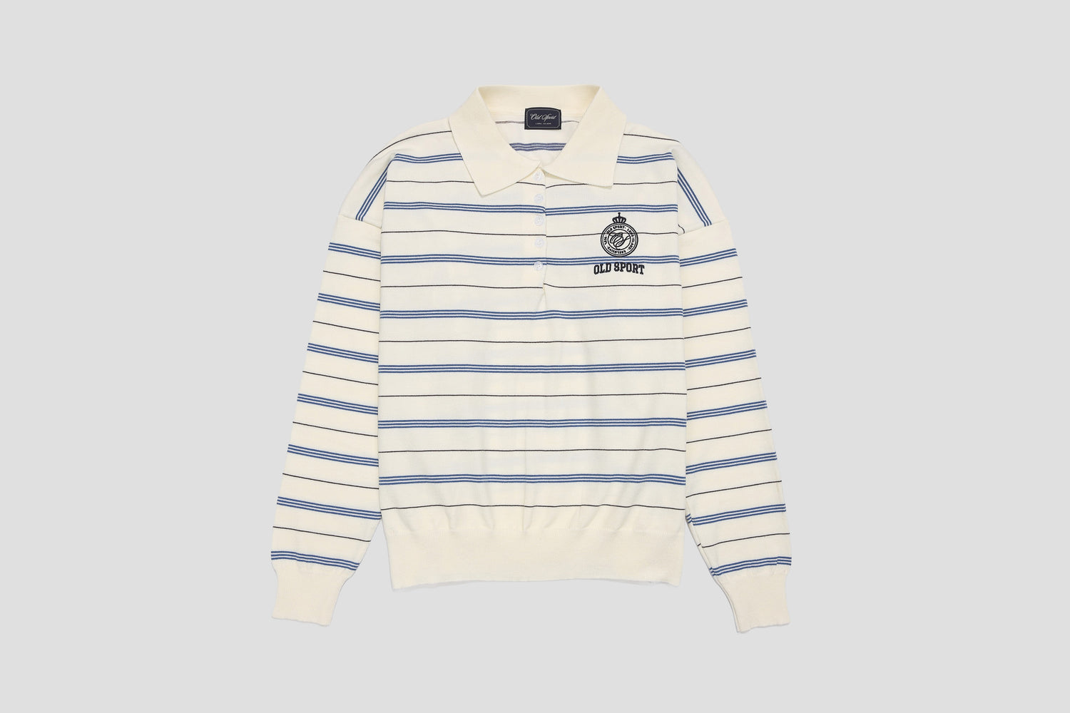 ＊Pre-Order＊　バーシティロゴ刺繍ボーダーニットポロ　WHITE