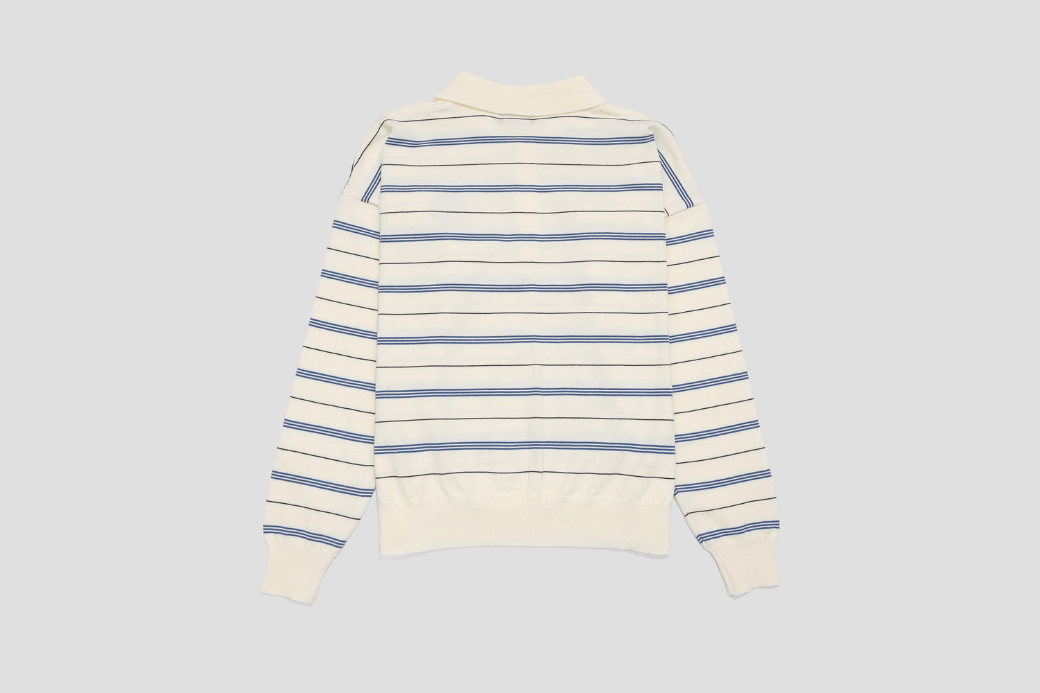＊Pre-Order＊　バーシティロゴ刺繍ボーダーニットポロ　WHITE