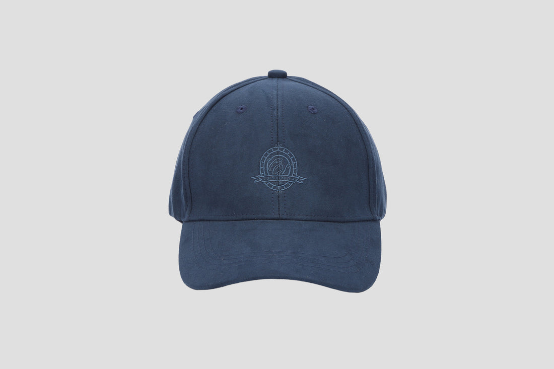 Faux Suede エンブレム刺繍キャップ NAVY