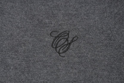 ＊Pre-Order＊　OSロゴ刺繍ニットカーディガン GRAY