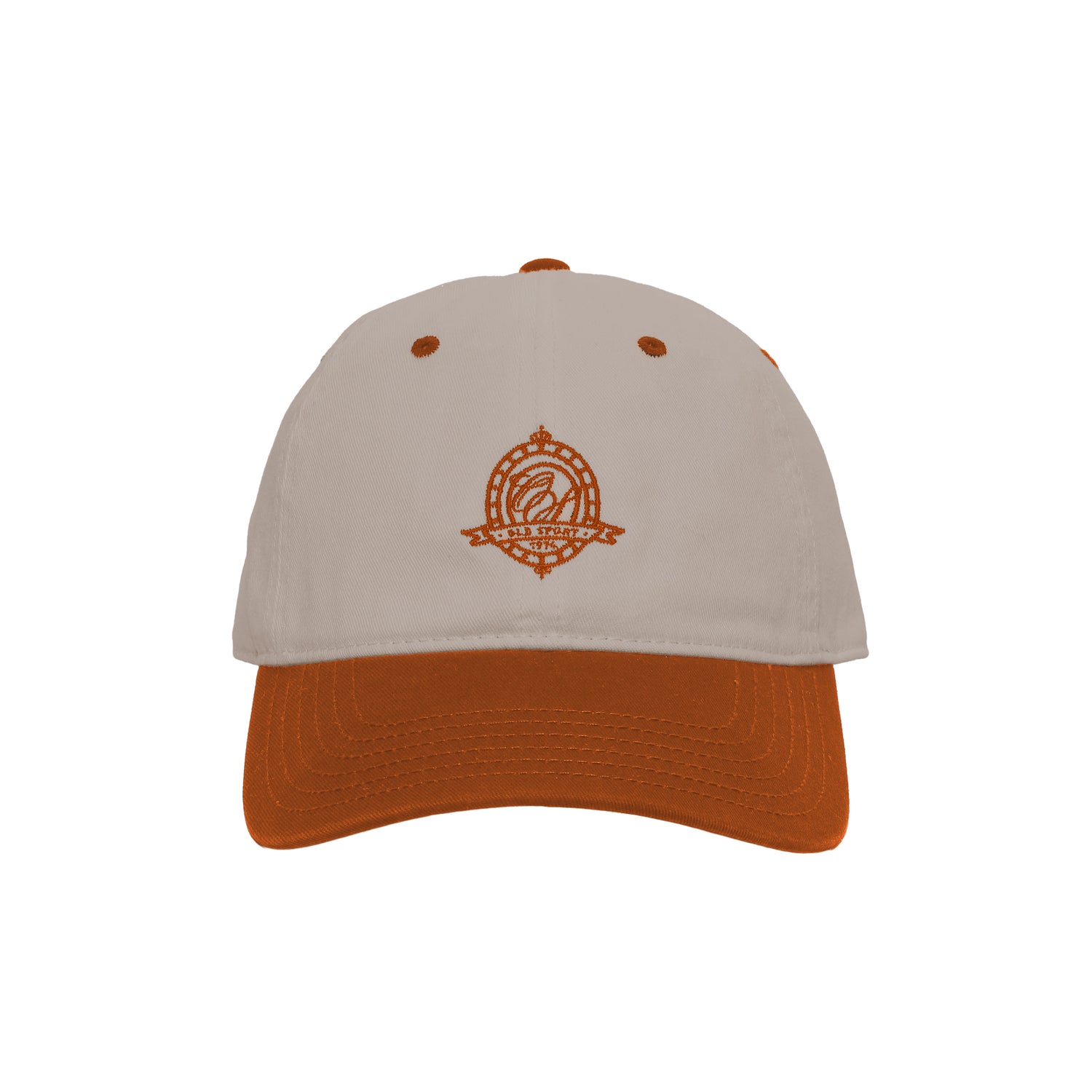バイカラーエンブレムCAP BEIGE/ORANGE