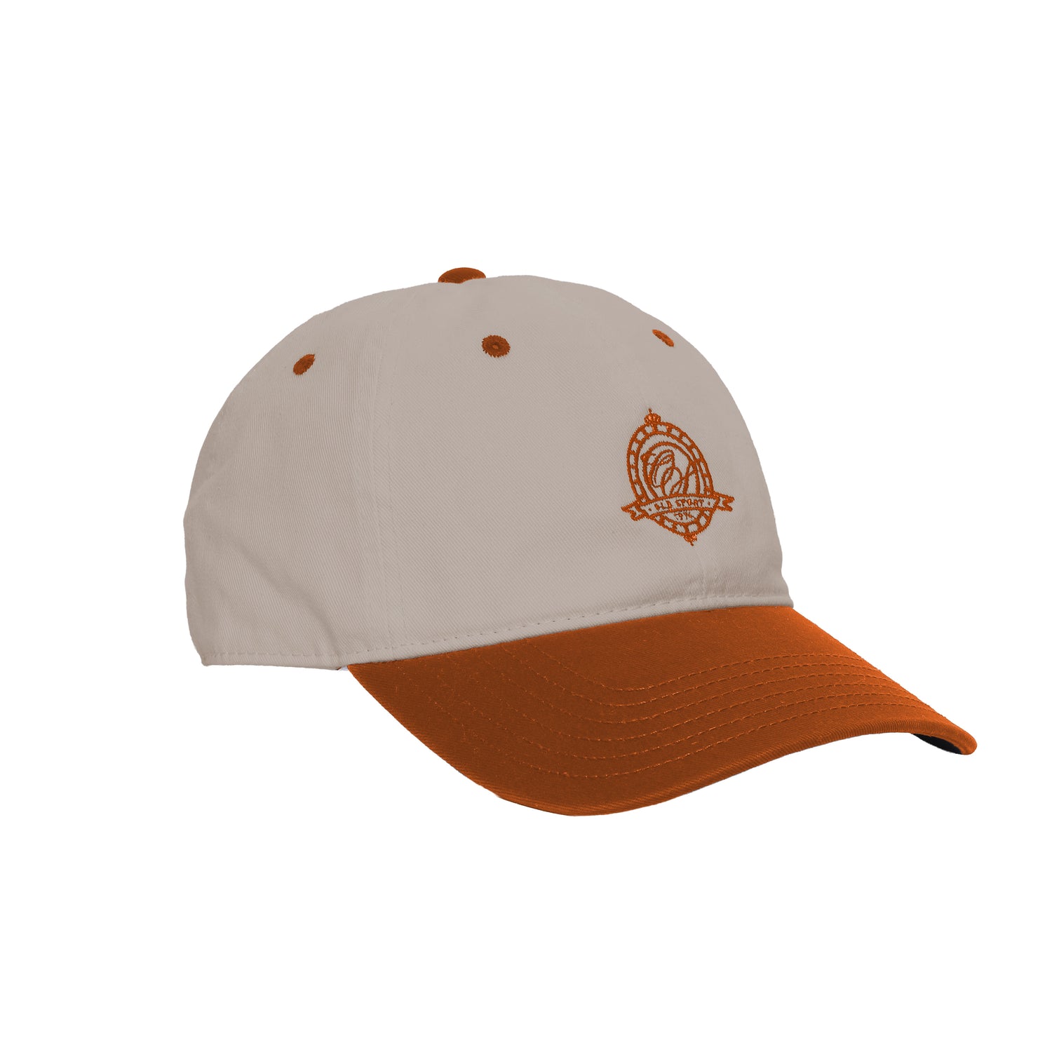 バイカラーエンブレムCAP BEIGE/ORANGE