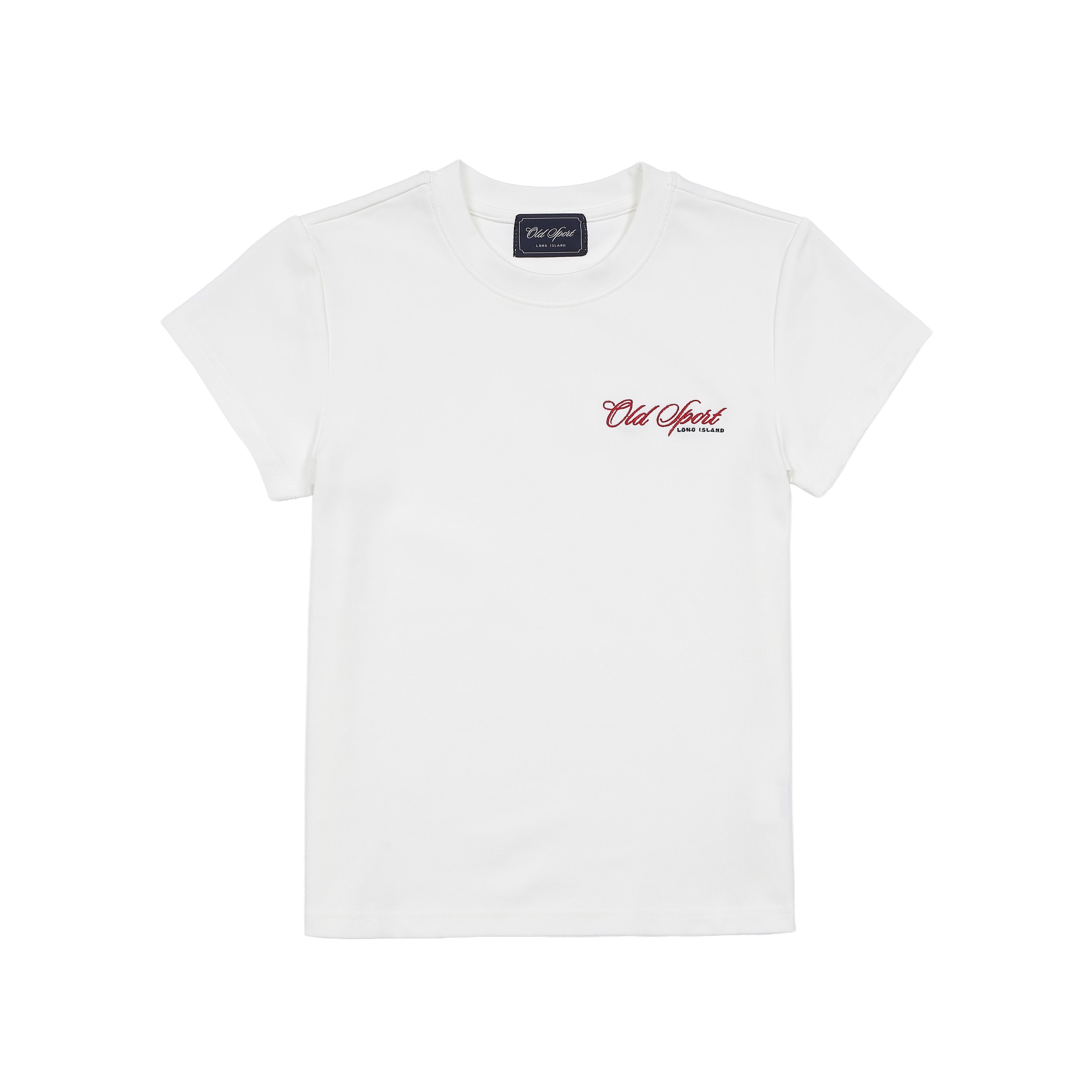 Old Sportロゴ刺繍Tシャツ WHITE