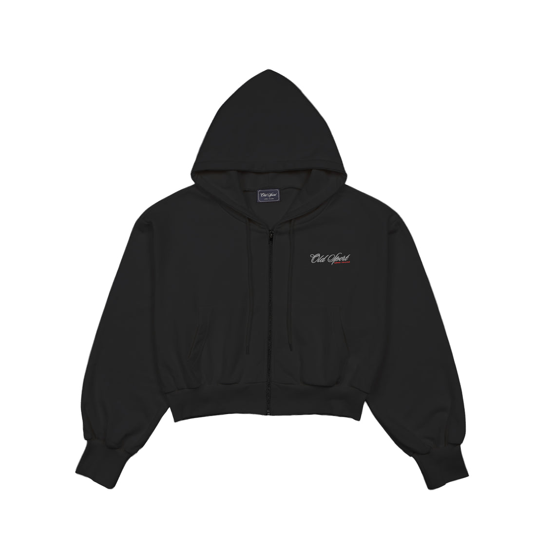 Old Sportロゴ刺繍ジップパーカー　BLACK