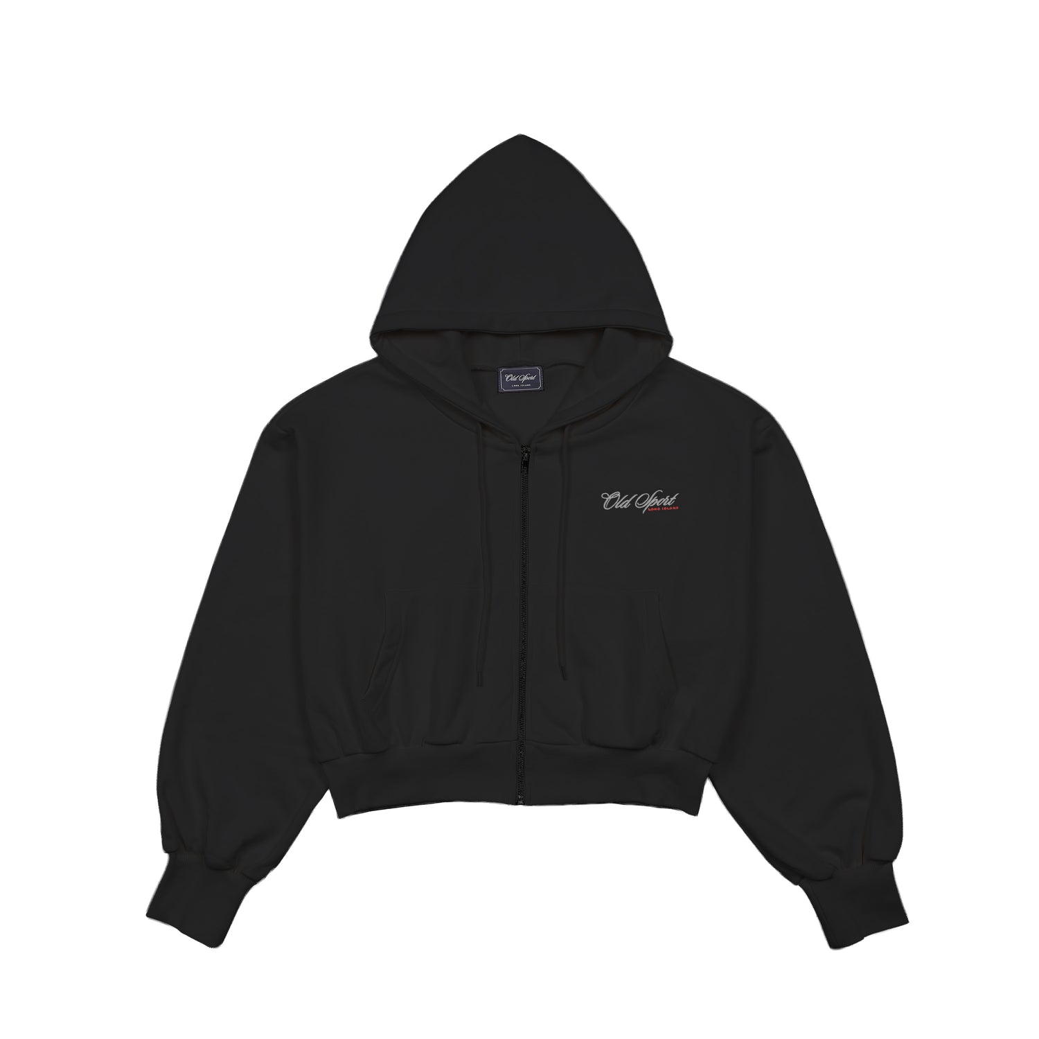 Old Sportロゴ刺繍ジップパーカー　BLACK