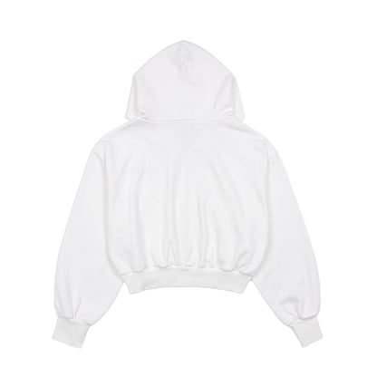 Old Sportロゴ刺繍ジップパーカー　WHITE