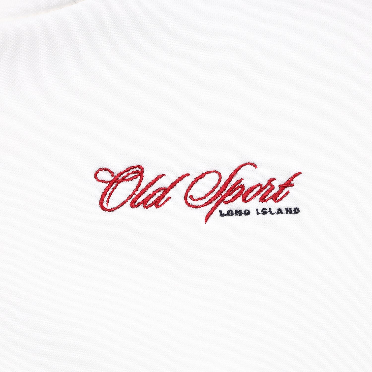 Old Sportロゴ刺繍ジップパーカー　WHITE