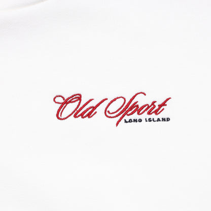 Old Sportロゴ刺繍ジップパーカー　WHITE