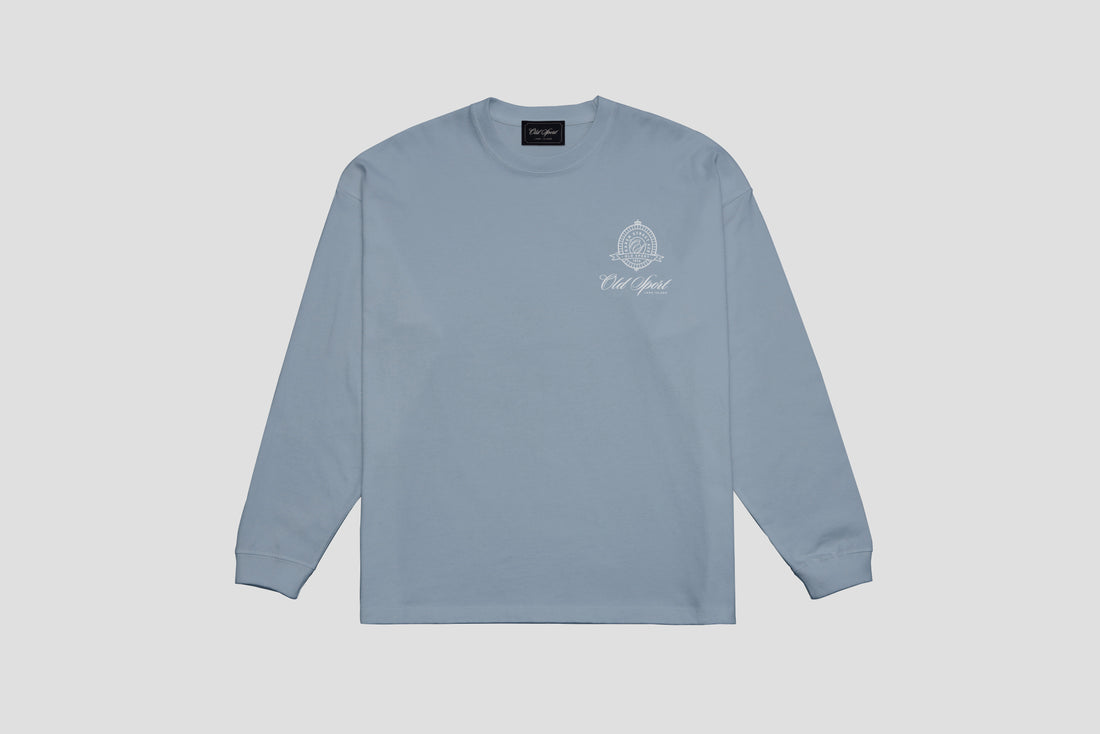エンブレムクルーネックロンT BLUE