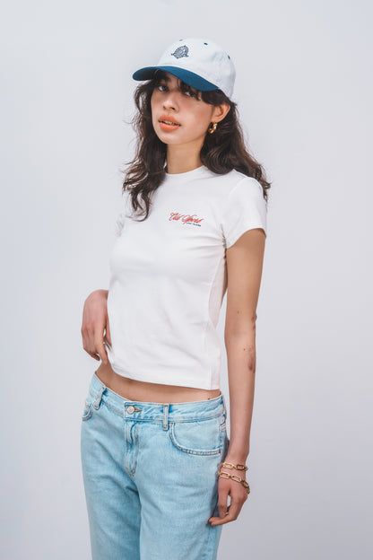 Old Sportロゴ刺繍Tシャツ　WHITE