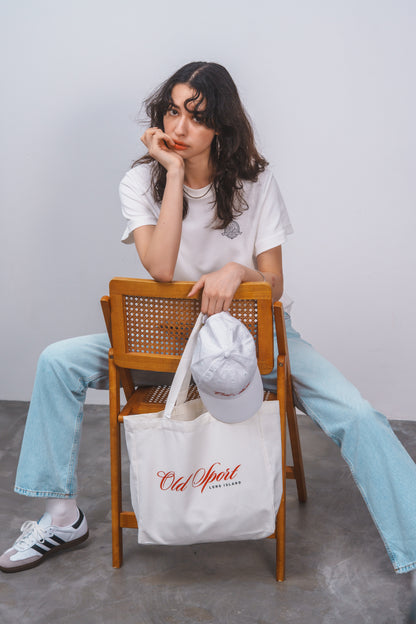 Old Sportロゴプリントトート　WHITE
