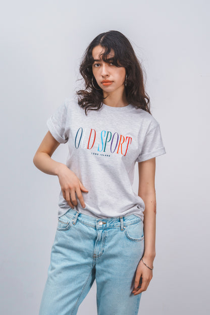 マルチロゴプリントTシャツ LGRAY