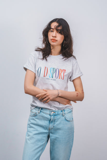 マルチロゴプリントTシャツ LGRAY