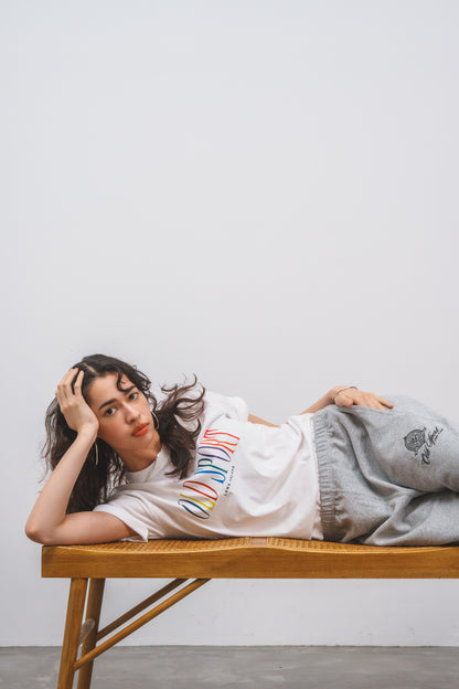マルチロゴプリントTシャツ WHITE