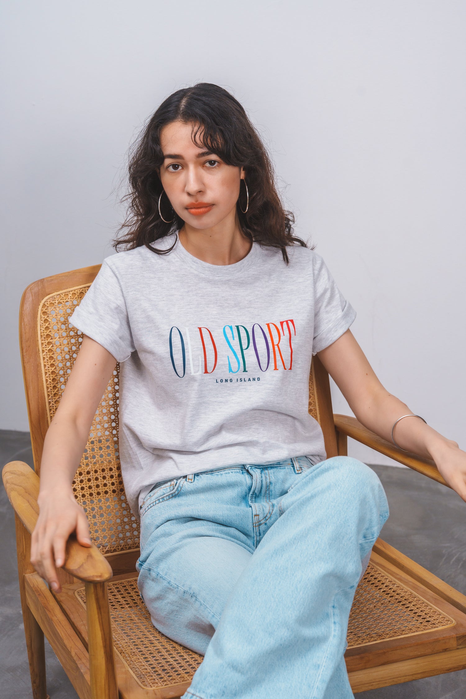 マルチロゴプリントTシャツ LGRAY