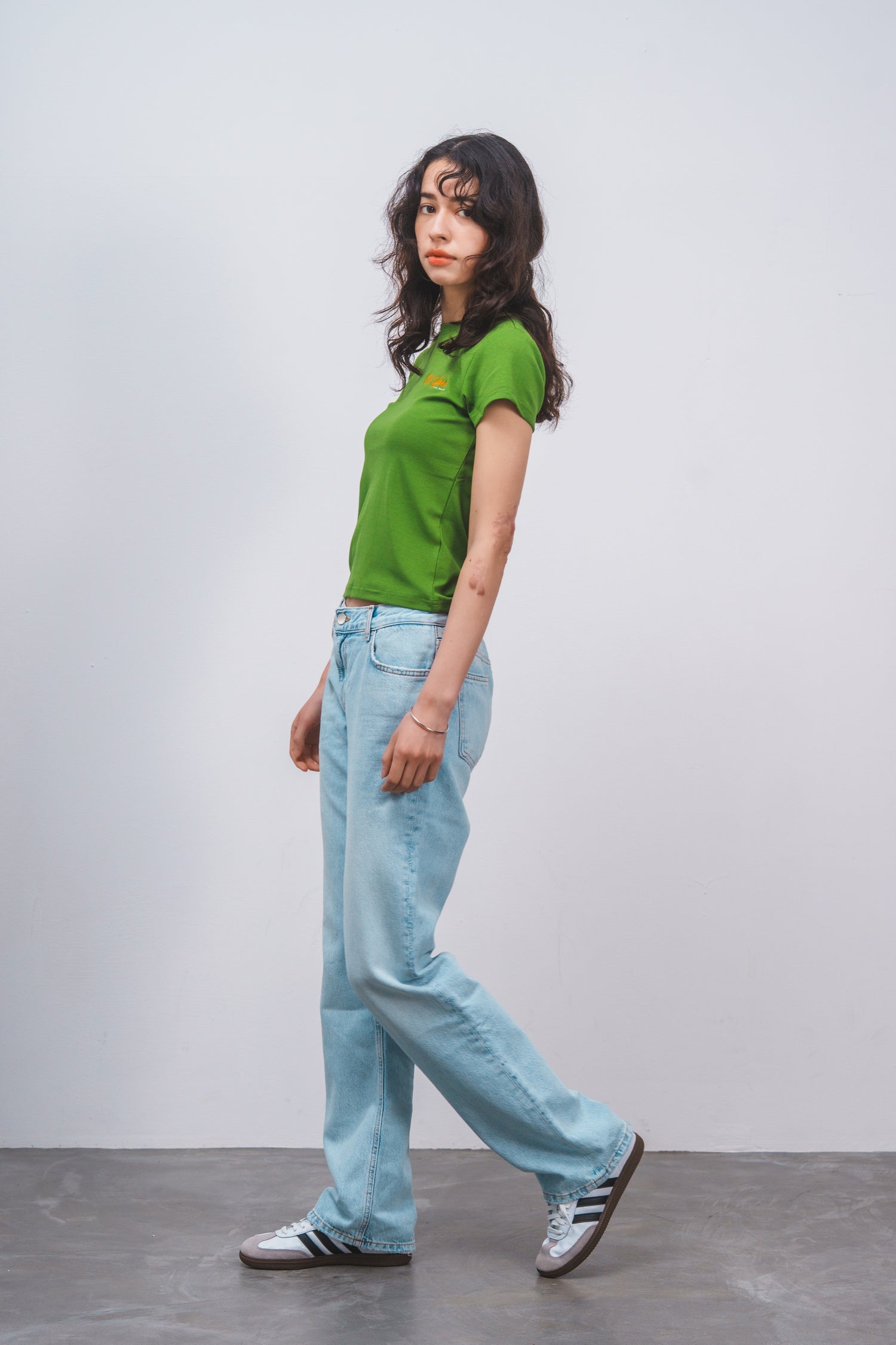 Old Sportロゴ刺繍Tシャツ　GREEN