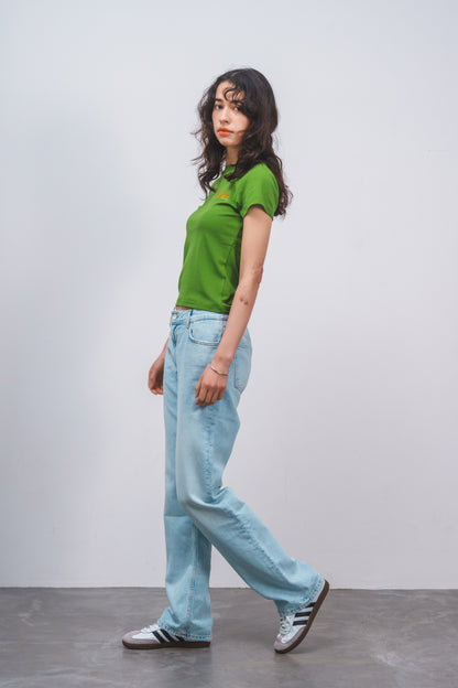 Old Sportロゴ刺繍Tシャツ　GREEN